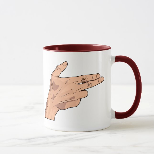Finger Gun Pistol Shooting Hand Sign Gesture Mug (Right)