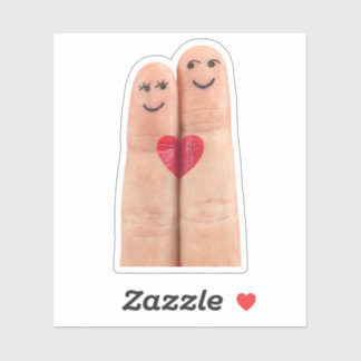 Finger Heart Couple Sticker