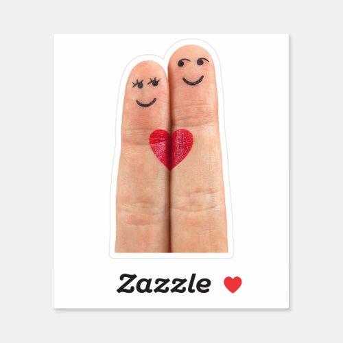 Finger Heart Couple Sticker