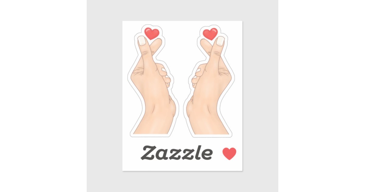 Finger Sticker Examples Finger Heart Fingers Sticker | Zazzle