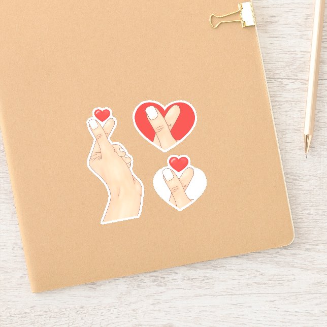 Finger Heart Fingers Sticker (Notebook)