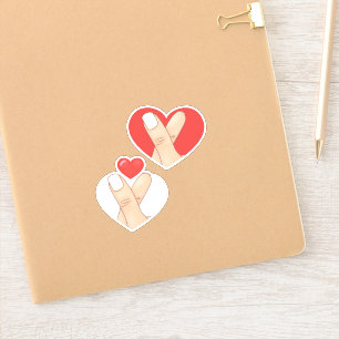 Finger Heart Hearts Sticker