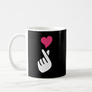 Finger Heart Korean Hand Symbol KPOP Love Sarangha Coffee Mug
