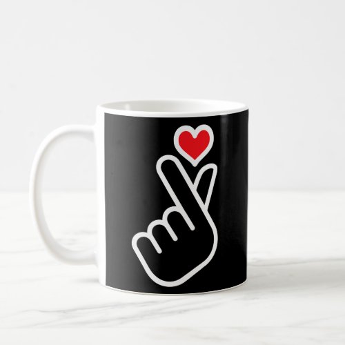 Finger Heart Shape Cute Asian Kpop Style Finger Sh Coffee Mug