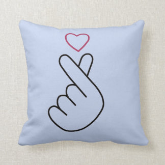 finger heart throw pillow