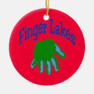 Finger Lake Cartoon Ceramic Ornament