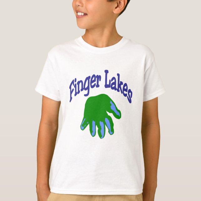 Finger Lake Cartoon T-Shirt (Front)