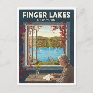 Finger Lakes, Central New York Canandaigua Travel Postcard