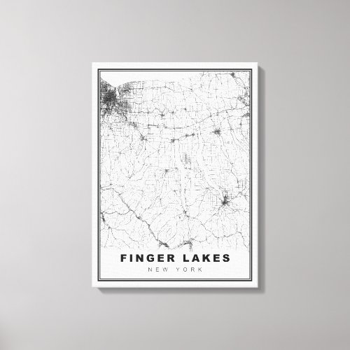 Finger Lakes Map Canvas Print