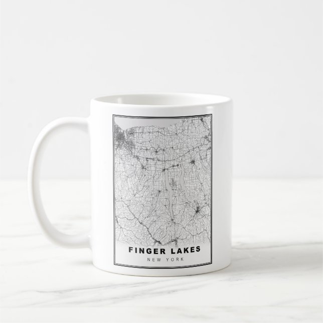 Finger Lakes Map Coffee Mug (Left)