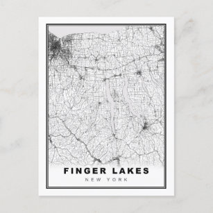Finger Lakes Map Holiday Postcard