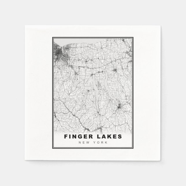 Finger Lakes Map Napkins (Front)