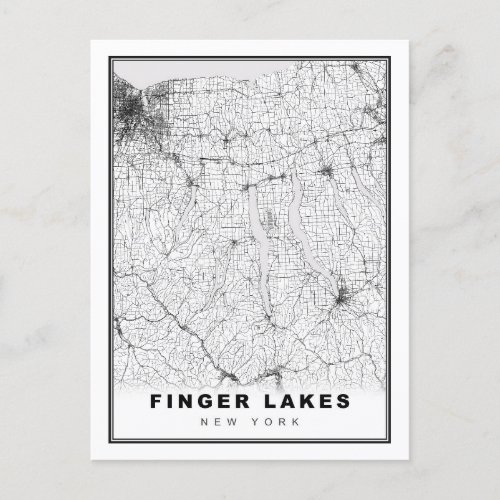 Finger Lakes Map Postcard