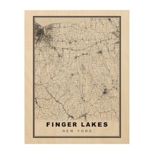 Finger Lakes Map Wood Wall Art