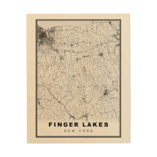 Finger Lakes Map Wood Wall Art