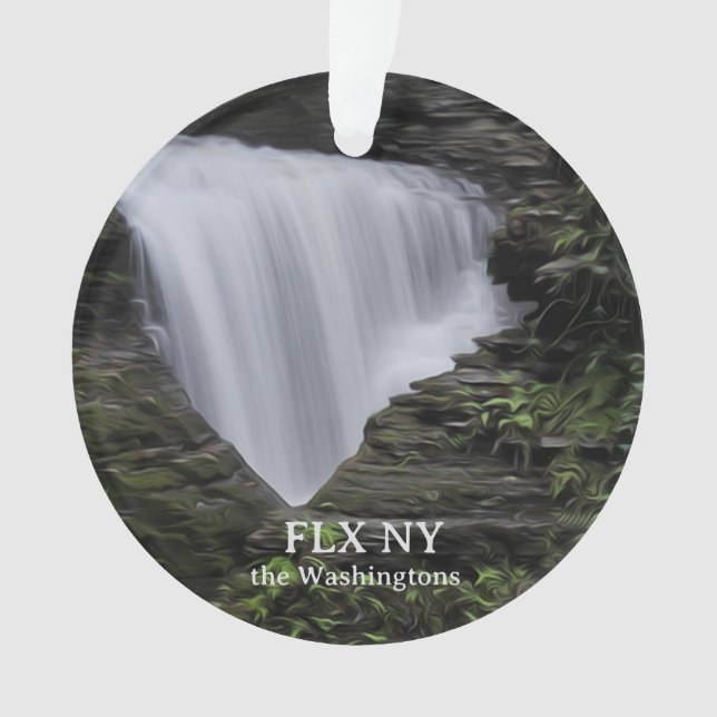 Finger Lakes Name Year Acrylic Circle Ornament  (Front)