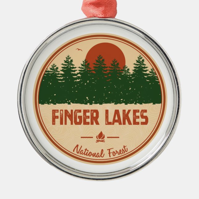 Finger Lakes National Forest Metal Ornament (Front)