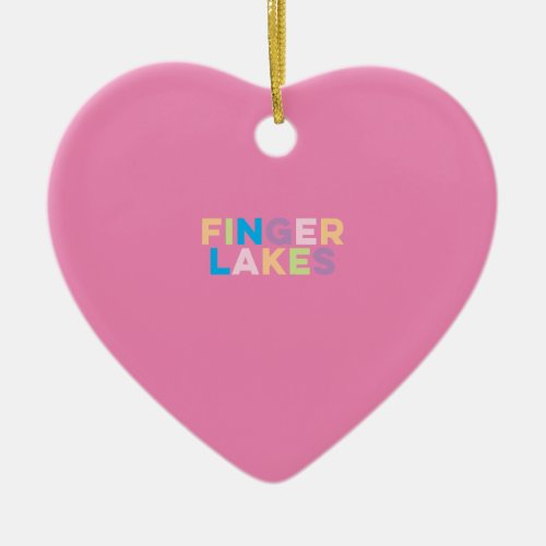 Finger Lakes New York Colorful Vacation gifts Ceramic Ornament