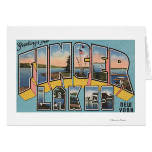 Finger Lakes, New York - Large Letter Scenes Cards