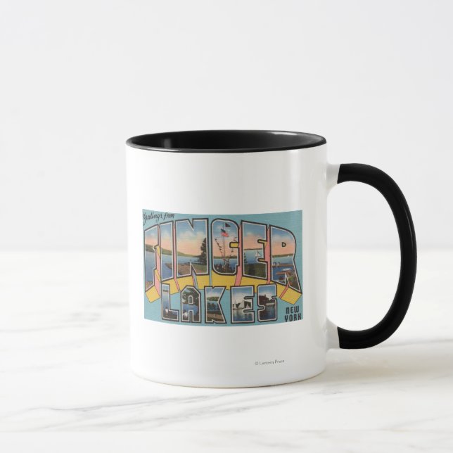 Finger Lakes, New York - Large Letter Scenes Mug (Right)