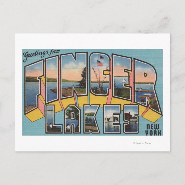 Finger Lakes, New York - Large Letter Scenes Postcard (Front)