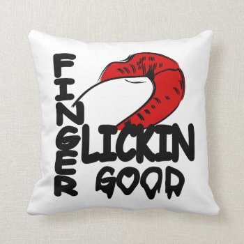 Finger Lickin Good Throw Pillow by BestLook at Zazzle