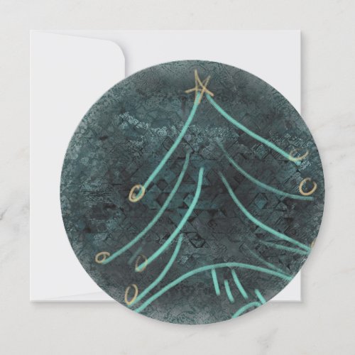 Finger Paint Christmas Tree Holiday Card