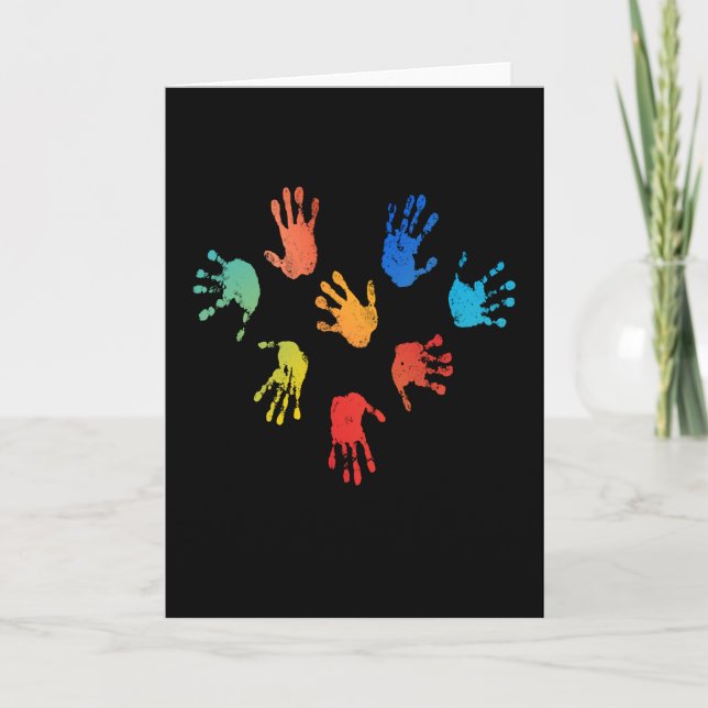 Finger Paint Kids Handprint Card (Front)