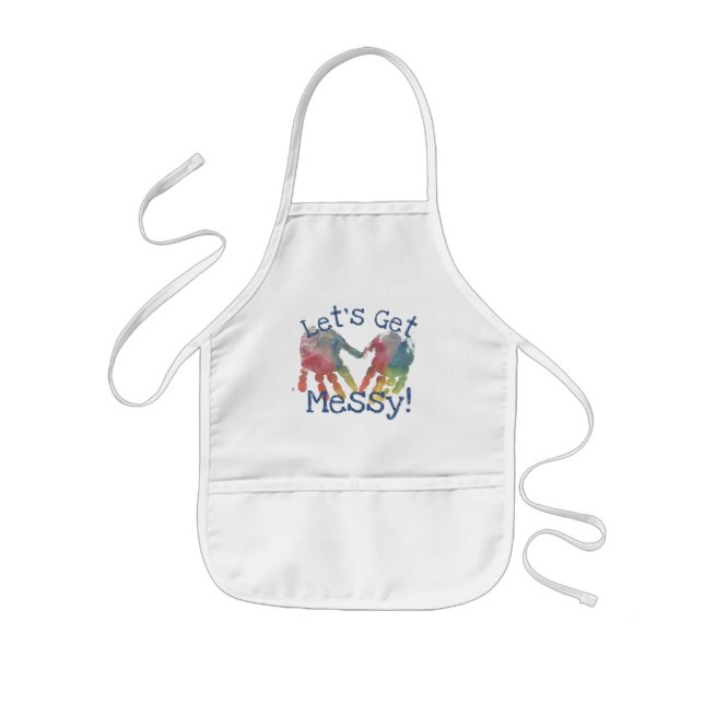 Finger Paint Let's Get Messy Art Smock Preschool Kids' Apron (Front)