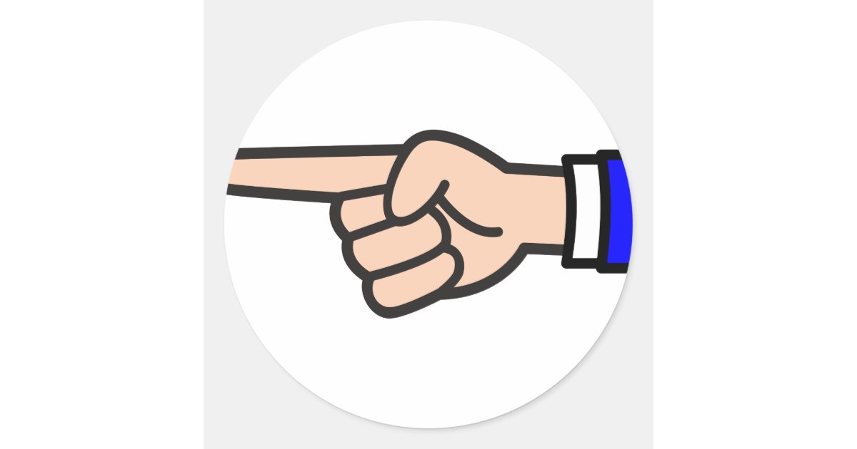 Finger Pointing Classic Round Sticker | Zazzle