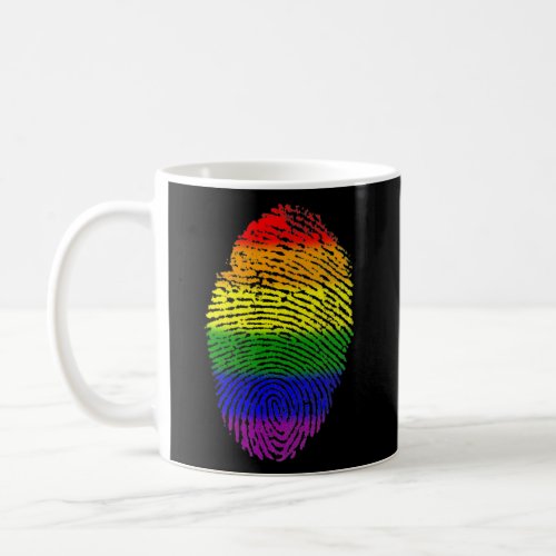 Finger Print DNA LGBTQ Rainbow Flag Gay Pride Coffee Mug