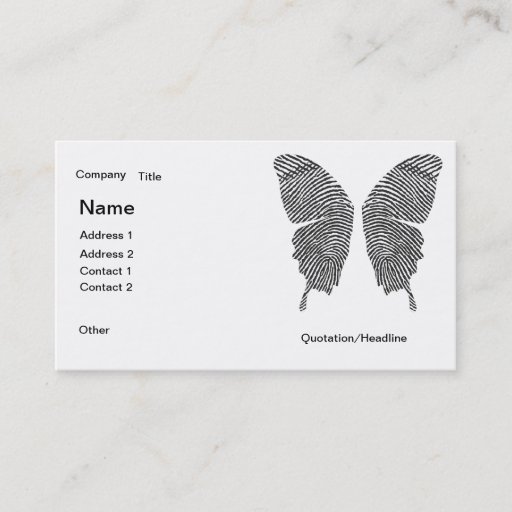 Customizable Finger Print Wings Business Card