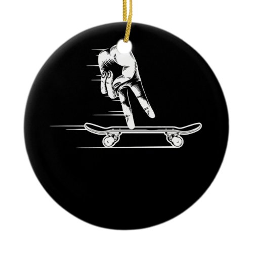 Finger Skateboard Fingerboard Skating Ceramic Ornament