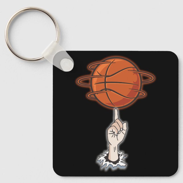 Finger Spin Basketball Player Traning Tricks Bball Keychain (Front)