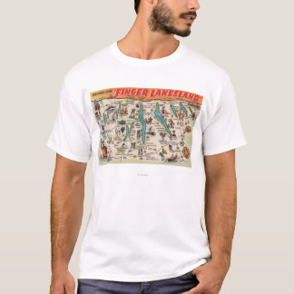 Fingerlakes, New York - Detailed Map T-Shirt