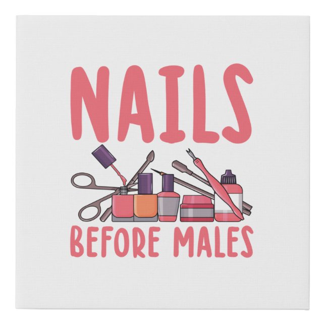 Fingernails Quote | Nail Tech Nails Art Gift Ideas Faux Canvas Print (Front)