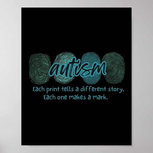 Fingerprint Autism Awareness  Poster (Front)