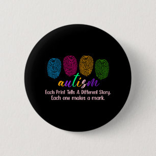 Fingerprint Autism Shirt1  Button