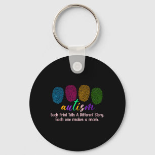 Fingerprint Autism Shirt1 Keychain