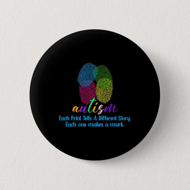 Fingerprint Autism Shirt  Button (Front)