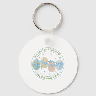Fingerprint Autism Shirt Each Print Tells A Differ Keychain