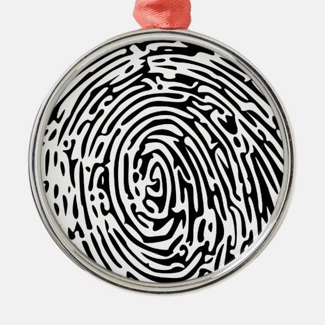 Fingerprint Background Metal Ornament (Front)