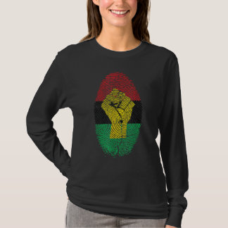 Fingerprint Black History Month Afro African Pride T-Shirt