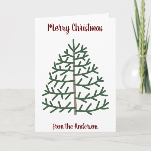 Fingerprint Christmas Tree Family Holiday Card