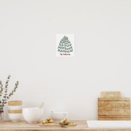 Fingerprint Christmas Tree Family Holiday Keepsake Poster | Zazzle