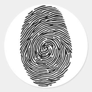fingerprint classic round sticker