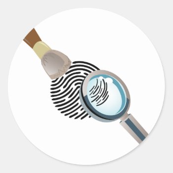 Fingerprint Classic Round Sticker by Windmilldesigns at Zazzle