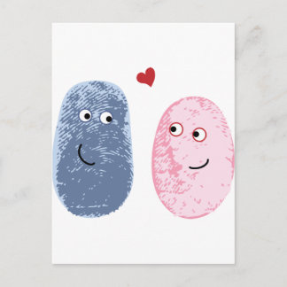 Fingerprint couple postcard