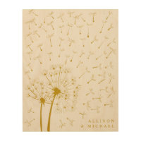 Fingerprint Dandelions Wedding Guestbook Wood Sign