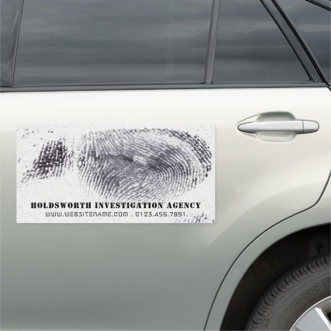 Fingerprint Design, Private Detective Investigator Car Magnet (In Situ)